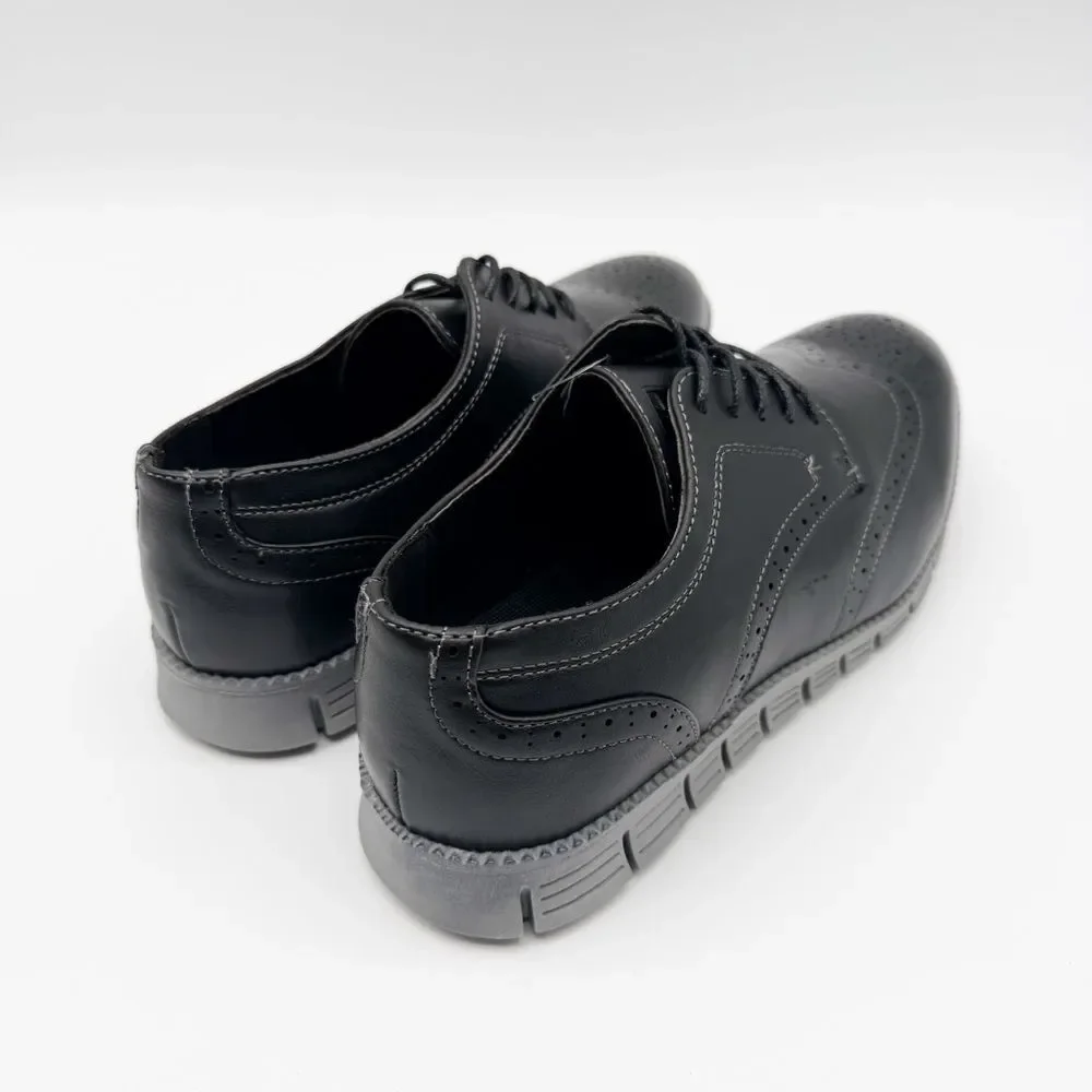 Deer Stags Corvallis Wingtip Oxford Dress Shoes Comfort Sole Black Gray 9.5 NEW